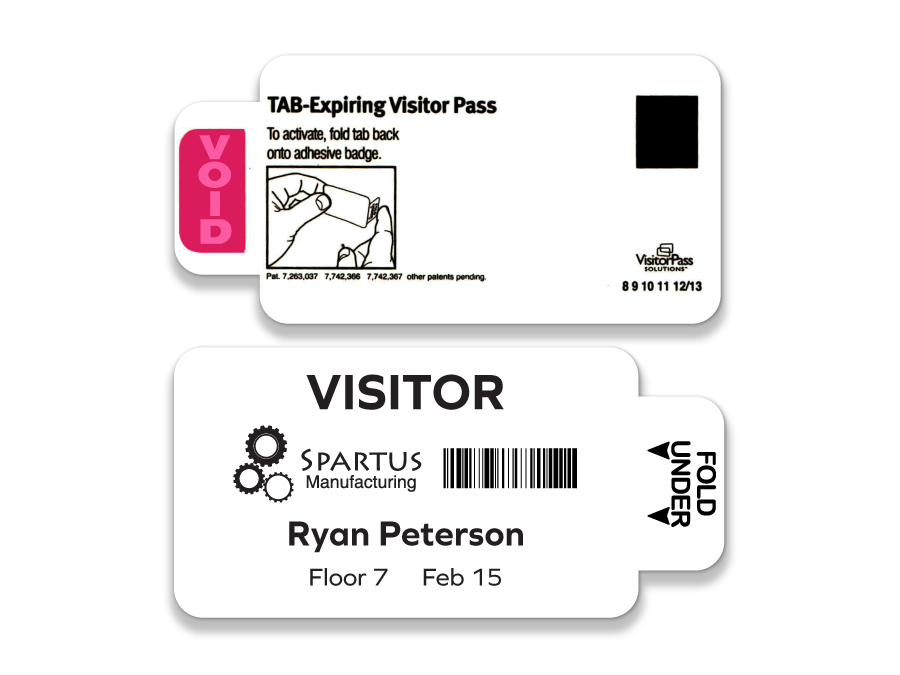 Expiring visitor badges for covid-19 detection and tracing